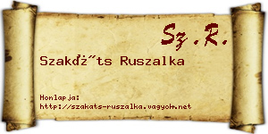 Szakáts Ruszalka névjegykártya